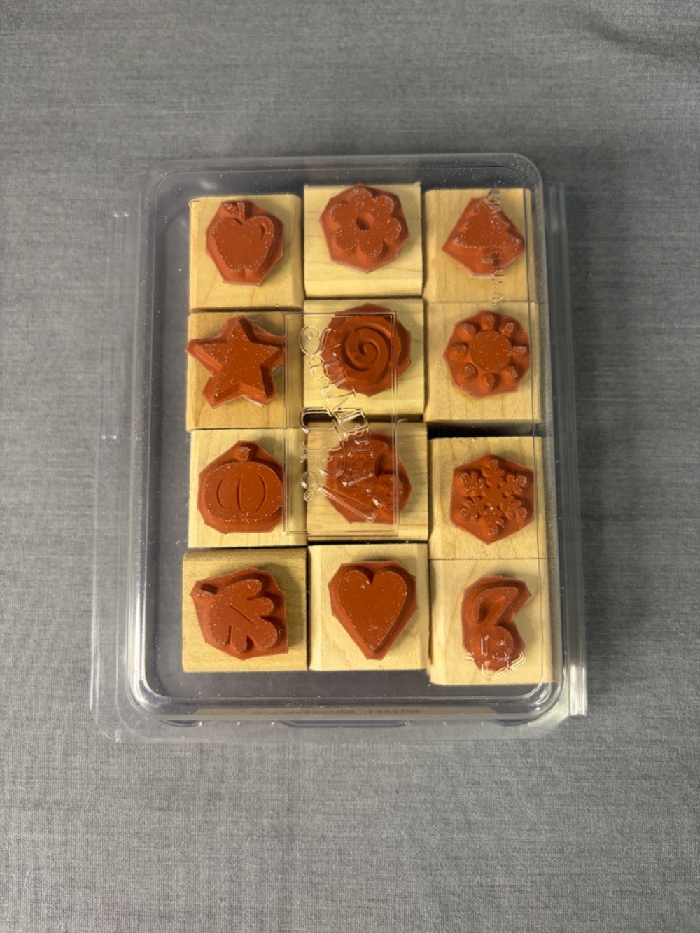 Stampin' Up Mini Medleys 1999 Set of 12 Wood Mounted Rubber Stamps Retired - Picture 2 of 3